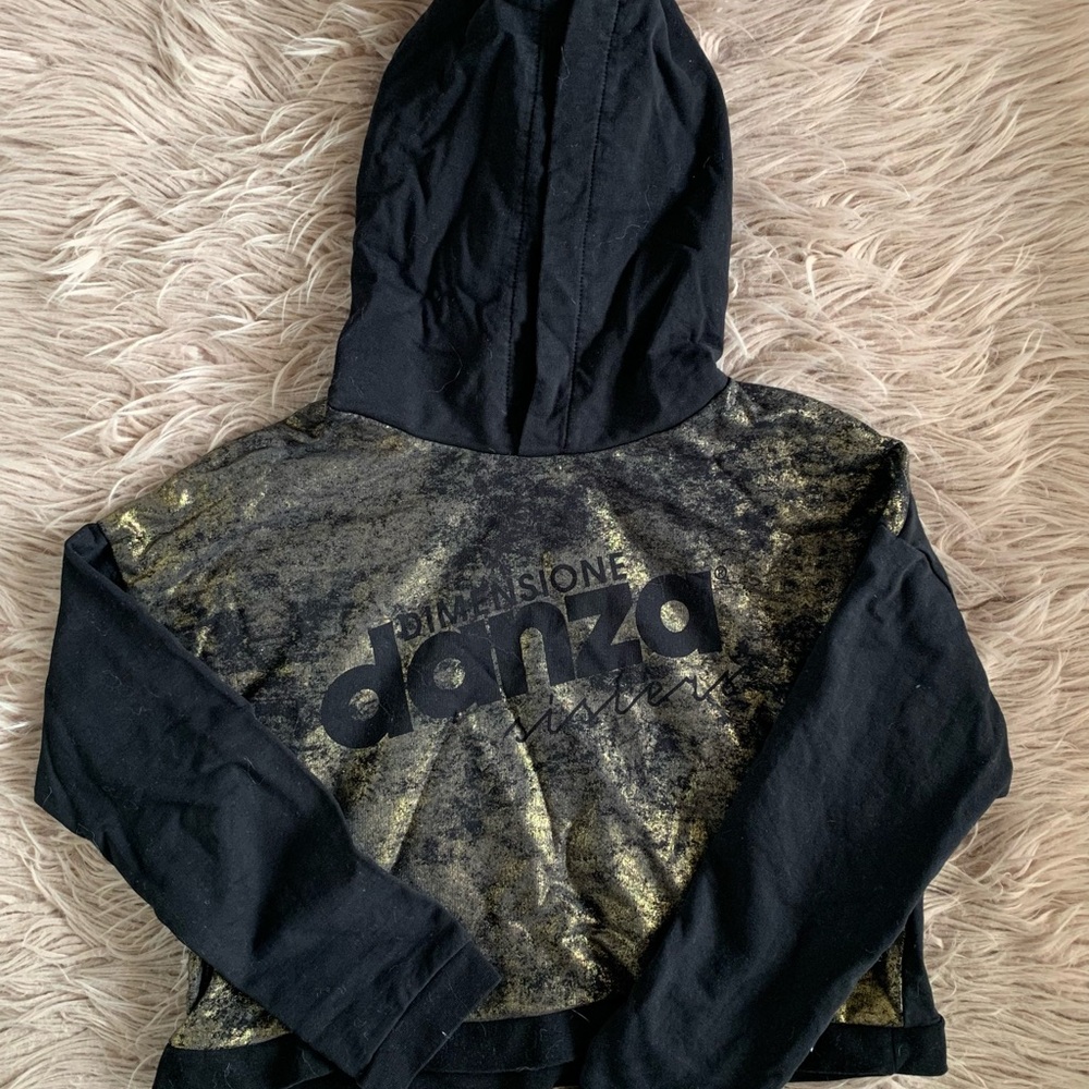 Girl’s Dimenzione Danza Black and Gold Hoodie
